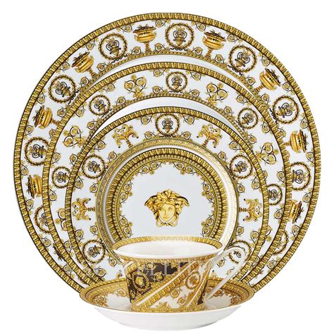 versace pauw wit porselein wit goud|Versace I Love Baroque porseleinen bord (18cm) .